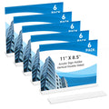 6 Pack Acrylic Sign Holder 11 x 8.5 Horizontal, Double-Sided Clear Sign Holder Plastic Stands for Display, T Shape Acrylic Table Sign Stands for Office Store Restaurants Wedding Party Decoration