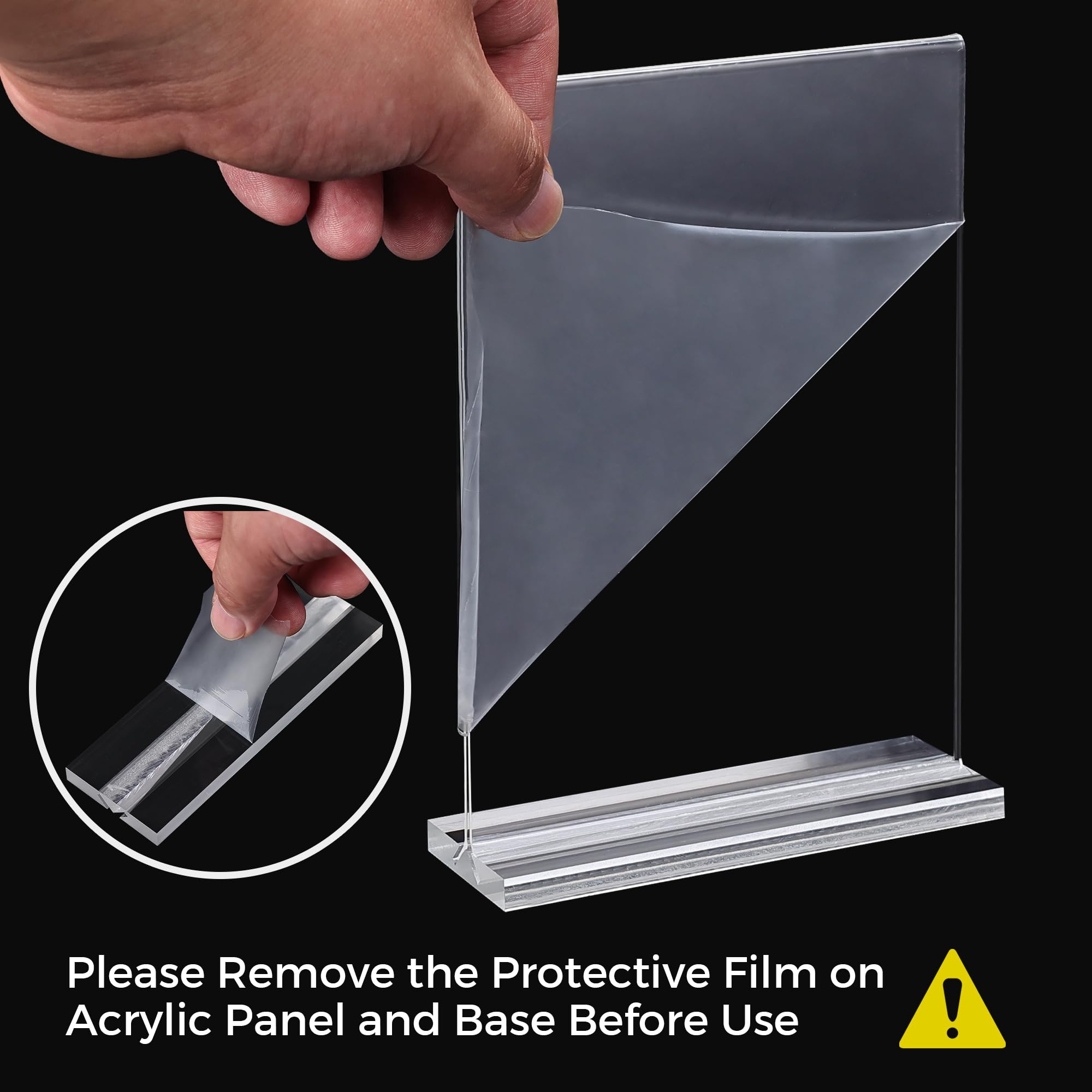 18 Pack Acrylic Sign Holder 5 x 7, Double-Sided Clear Sign Holder Plastic Stands for Display, T Shape Acrylic Table Sign Stands for Office Store Restaurants Wedding Party Decoration
