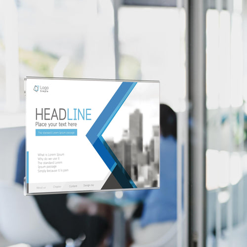 12 Pack 11x8.5 Acrylic Sign Holder Wall Mount, Horizontal Plastic Wall Signs Acrylic Frame Photo Menu Flyer Display Holders with Adhesive Tape for Office, Home, Store, Restaurant - No Drilling