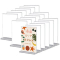 18 Pack Acrylic Sign Holder 5 x 7, Double-Sided Clear Sign Holder Plastic Stands for Display, T Shape Acrylic Table Sign Stands for Office Store Restaurants Wedding Party Decoration