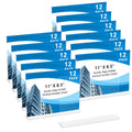 12 Pack Acrylic Sign Holder 11 x 8.5 Horizontal, Double-Sided Clear Sign Holder Plastic Stands for Display, T Shape Acrylic Table Sign Stands for Office Store Restaurants Wedding Party Decoration