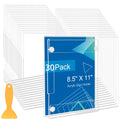 30 Pack Acrylic Sign Holder 8.5 x 11 Wall Mount, Vertical & Horizontal Use, Wall Sign Holder Memo Document Menu Holder for Office Store Restaurants Wedding Party Decoration, No Drilling