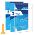 DECOHOBO Acrylic Sign Holder 8.5x11 Wall Mount with Strong Adhesive Tape, No Drilling Vertical & Horizontal Clear Plastic Frame for Office Home Store, Damage-Free Installation (3 Pack)