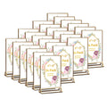 24 Pack Acrylic Sign Holder 4x6 Gold Frames, Wedding Table Number Holders Double Sided Vertical Clear Display Stand, Picture Holders for Tables, Menus, Flyers, Party and Office Decor