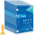 12 Pack Acrylic Sign Holder 8.5 x 11 Wall Mount, Vertical & Horizontal Use, Wall Sign Holder Memo Document Menu Holder for Office Store Restaurants Wedding Party Decoration, No Drilling