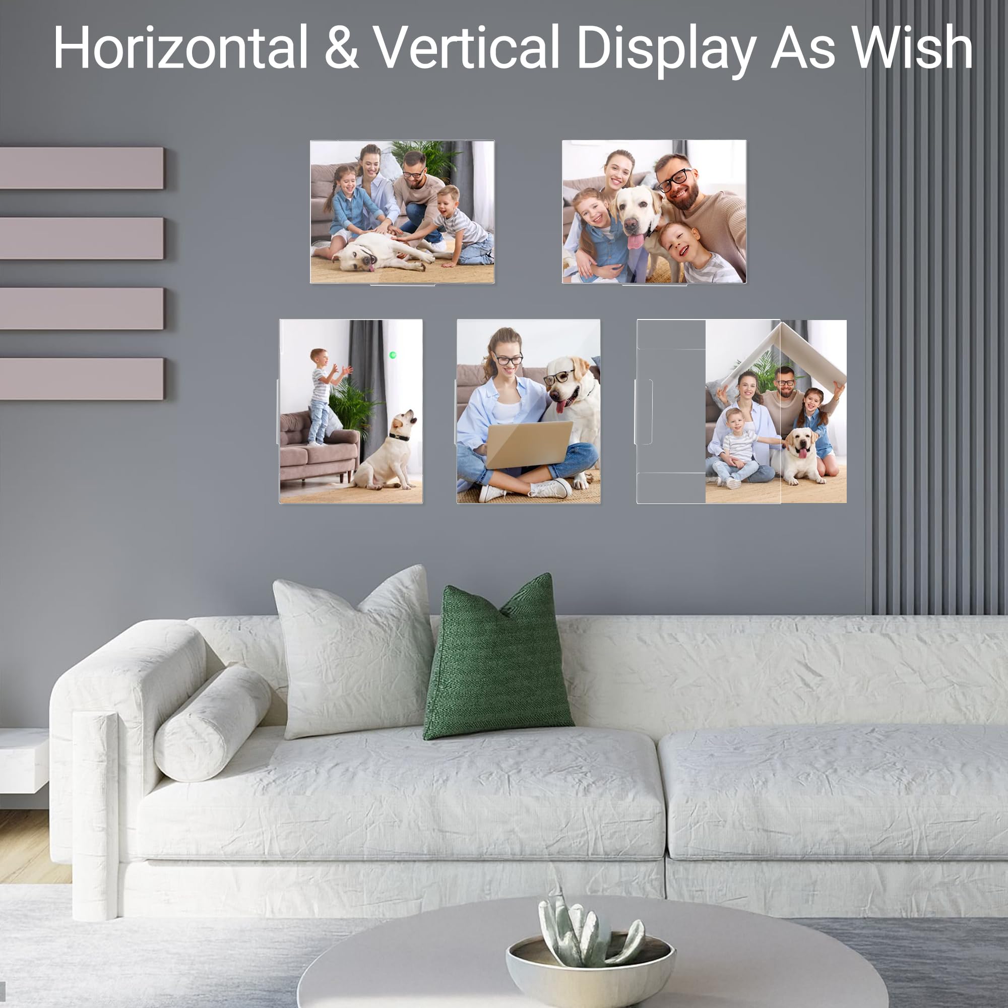 30 Pack Acrylic Sign Holder 8.5 x 11 Wall Mount, Vertical & Horizontal Use, Wall Sign Holder Memo Document Menu Holder for Office Store Restaurants Wedding Party Decoration, No Drilling